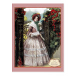 1847 Girl In Gateway Vintage Postcard