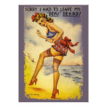 1940s Bathing Beauty Funny Party Invitation