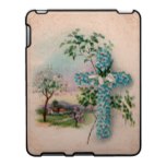Blue Flower Cross Christian iPad Case
