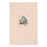Blue Flower Cross Christian Stationery