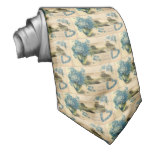 Blue Flower Valentine Tie