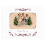 Caroling Kids Victorian Vintage Postcard