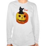 Cat in Pumpkin Halloween Women's Shirt