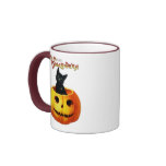 Cat in Pumpkin Vintage Halloween Coffee Mug