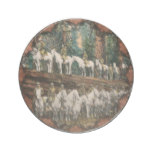 Cavalry Troop on Redwood Tree Vintage Coaster