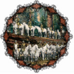 Cavalry Troop on Redwood Tree Vintage Ornament Photo Sculptures