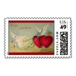 Doves And Hearts Valentine Postage Stamps
