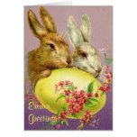 Easter Bunnies and Egg Vintage Greeting Card