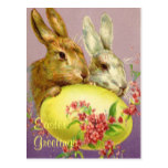 Easter Bunnies and Egg Vintage Postcard