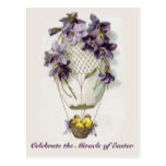 Easter Lilies Balloon Vintage Postcard