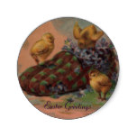 Easter Slipper and Chicks Stickers
