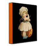 Girl Carving Apple Halloween Binder