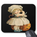 Girl Carving Apple Halloween Mousepad