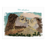 Mt. Rushmore Painted Vintage Postcard