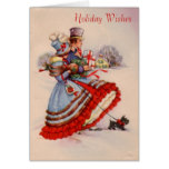 Old Fashioned Christmas Shopping Greeting Card