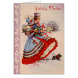 Old Fashioned Christmas Shopping Greeting Card