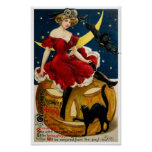 Old Fashioned Halloween Girl Poster