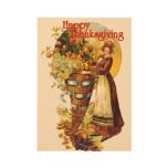 Pilgrim Girl Thanksgiving Party Invitation