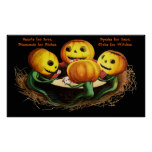 Pumpkins at Cards Halloween Poster