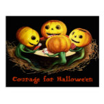 Pumpkins at Cards Vintage Halloween Postcard