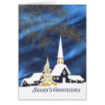Snowy Church Season's Greetings Card