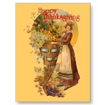 Thanksgiving Wishes Vintage Postcard