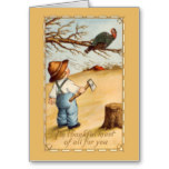 The Boy and the Turkey Greeting Crad Cards