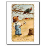 The Boy and the Turkey Postcard