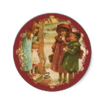 Victorian Children Christmas Sticker