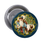 Victorian Santa and Boy Christmas Button