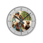Victorian Santa Claus and Boy Clock