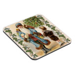 Victorian Santa Claus and Boy Cork Coaster