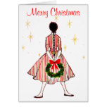 Vintage 50s Christmas Girl Card