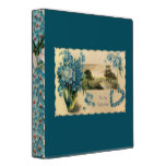 Vintage Blue Flower Valentine Binder