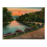 Vintage Chetek River Wisconsin Postcard