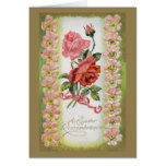 Vintage Easter Roses Greeting Card