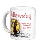 Vintage Halloween Cat and Owl Coffee Mug