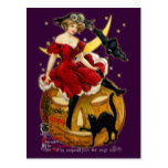 Vintage Halloween Girl Postcard