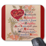 Vintage Valentine Poem Mousepad