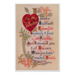 Vintage Valentine Poem Poster