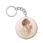 Vintage Victorian Woman Keychain