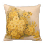 Vintage Yellow Spring Flowers Pillow
