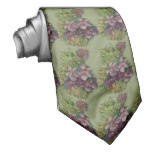 Violets on Green Tie