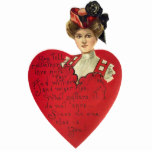 Womand and Heart Valentine Ornament Photo Sculpture