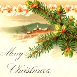 A Merry Christmas 1909 vintage Postcard