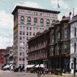 Vintage California postcard of Broadway Street in Oakland