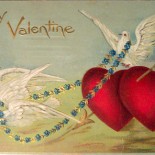 Vintage Valentine's Day Postcard of Doves and Hearts