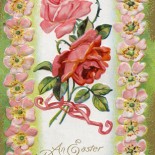 Easter Roses Vintage Postcard