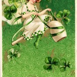 St. Patty's Day Girl Vintage Postcard
