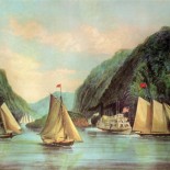 Currier and Ives Lithograph - Entrance to the Highlands
